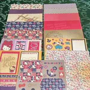 (A) 15 sheets 12x12 Hello Kitty Pattern Scrapbook Paper & punch out die cuts